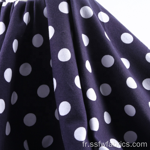 Imprimés tricotés à pois en coton Spandex